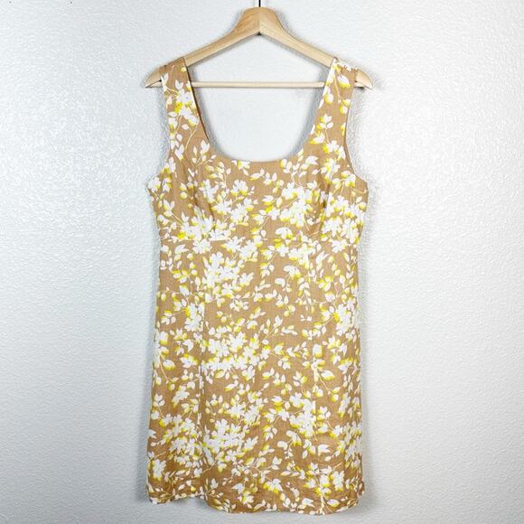 Draper James Womens Floral Linen Sleeveless Mini Dress Size 10 - Picture 1 of 11